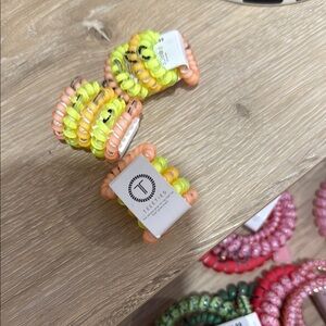 Kids Spiral Hair Ties Teleties hip happy hair - Yellow and Orange